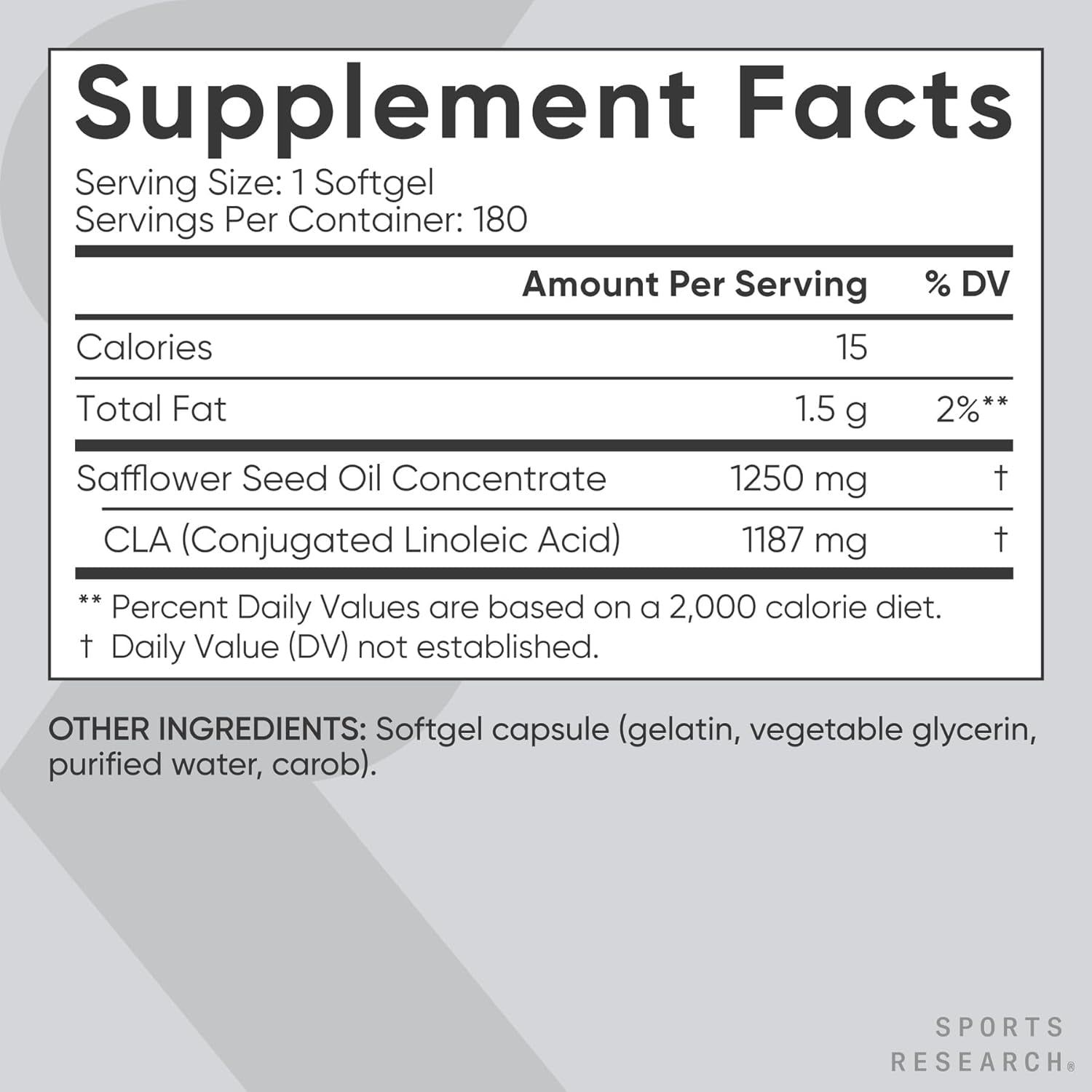 CLA - 1250Mg with Active Conjugated Linoleic Acid for Men and Women | Non-Gmo, Soy & Gluten Free - 95% (180 Softgels)