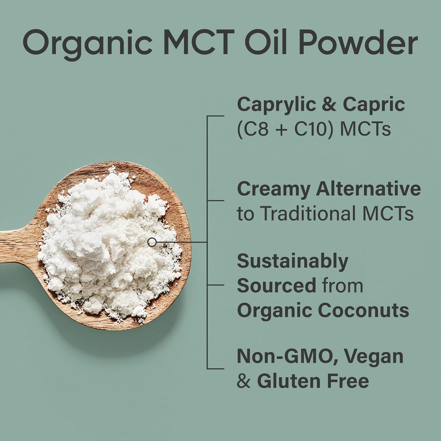 Organic MCT Oil Powder - Keto & Vegan Mcts C8, C10 from Coconuts - Fatty Acid Brain & Body Fuel*, Non-Gmo & Gluten Free - Unflavored, Perfect in Coffee, Tea & Protein Shakes - 10.6 Oz