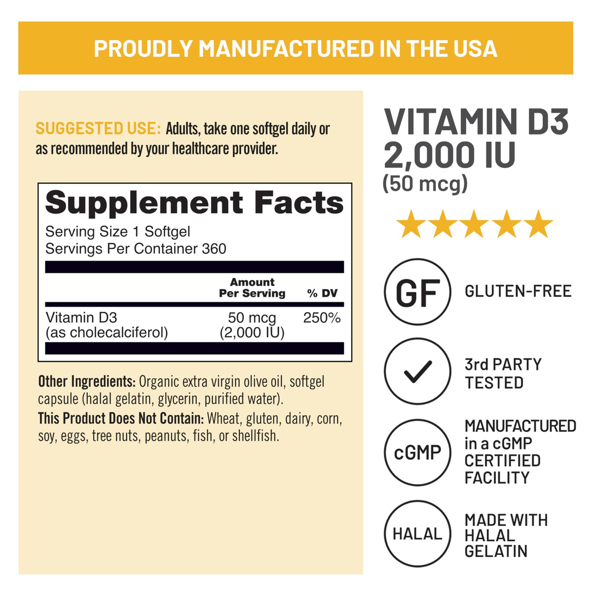Suplemento NatureWise Vitamina D3 10000IU, Apoyo Inmune, 90 Mini Cápsulas Blandas