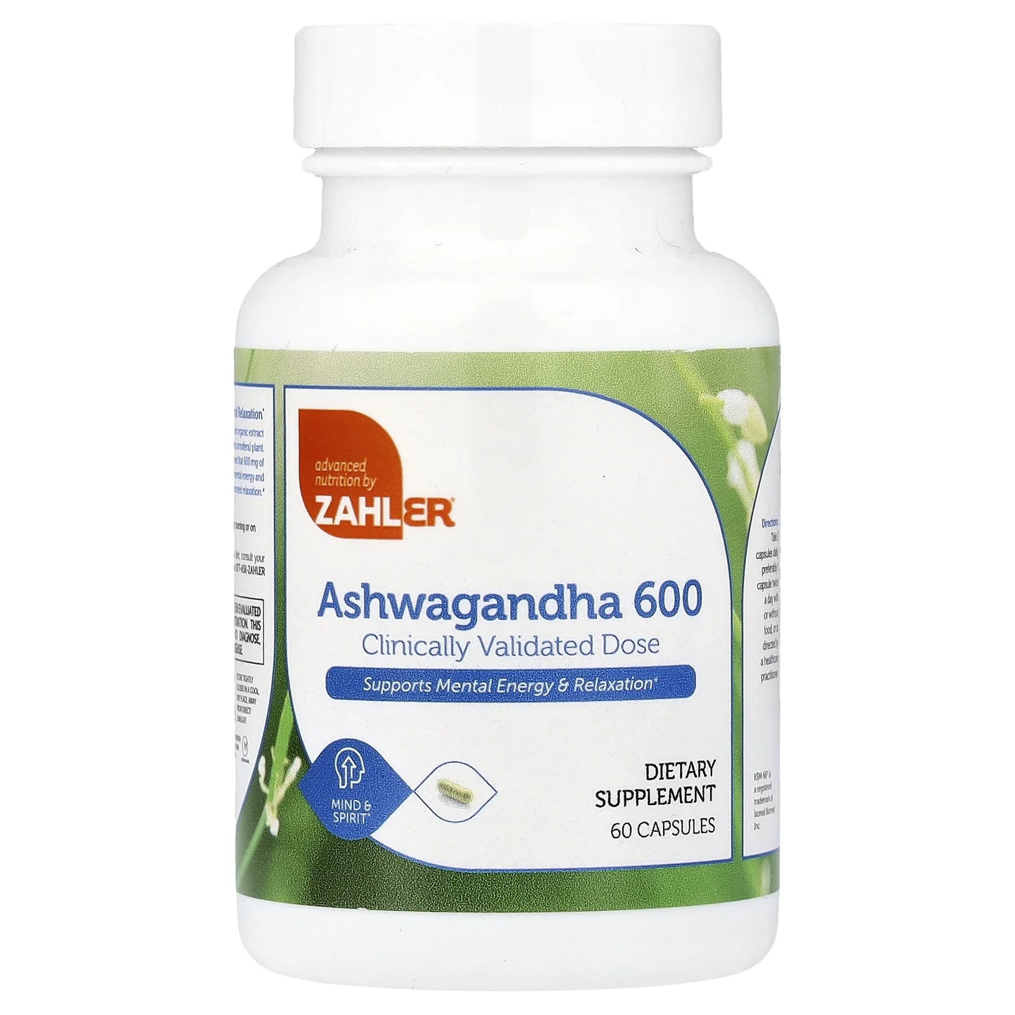 Ashwagandha 600, Clinically Validated Dose, Supports Mental Energy & Relaxation, 60 Capsules (300 Mg per Capsule)