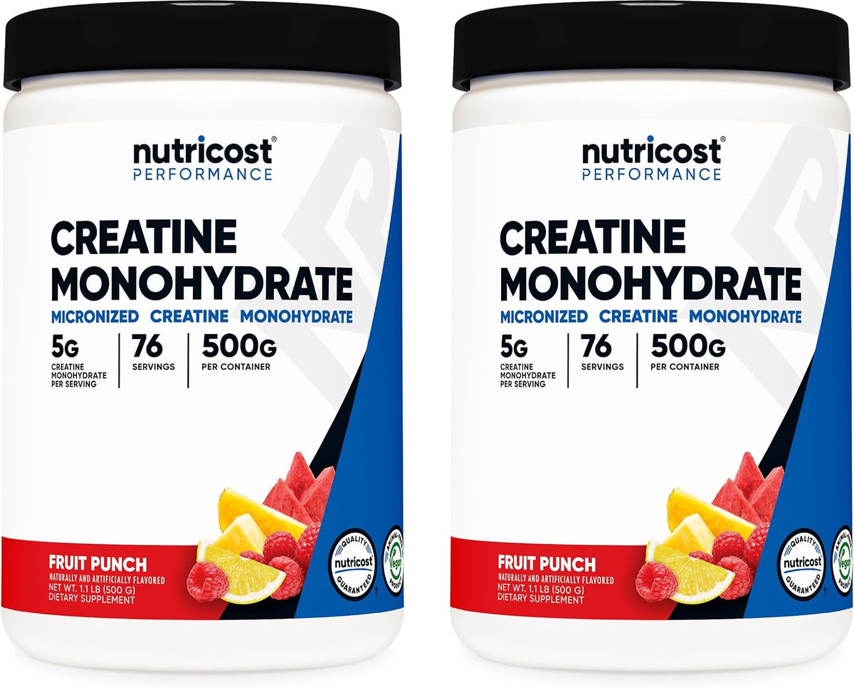 Nutricost Creatina Monohidratada en Polvo (Fruit Punch, 500 gramos)