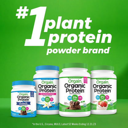 Orgain Organic Vegan 21g Protein Powder, Vanilla Bean, 2.03 lb