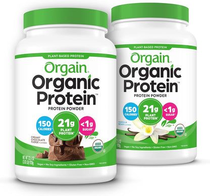 Orgain Organic Vegan 21g Protein Powder, Vanilla Bean, 2.03 lb
