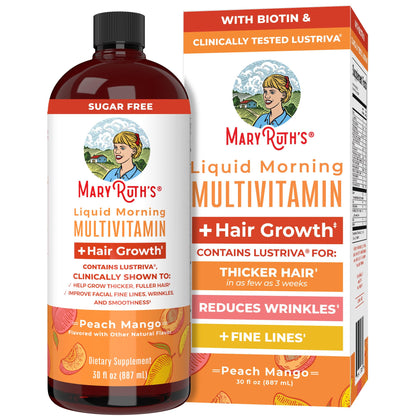 MARYRUTH'S Liquid Multivitamin + Hair Growth, Clinically Thicker Hair, 15oz