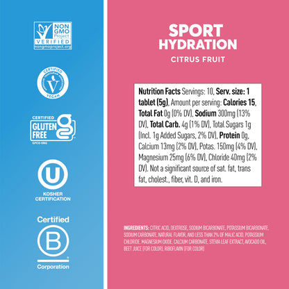 Nuun Sport Electrolyte Tablets Mixed Flavors, GF & Vegan, 4 Pack