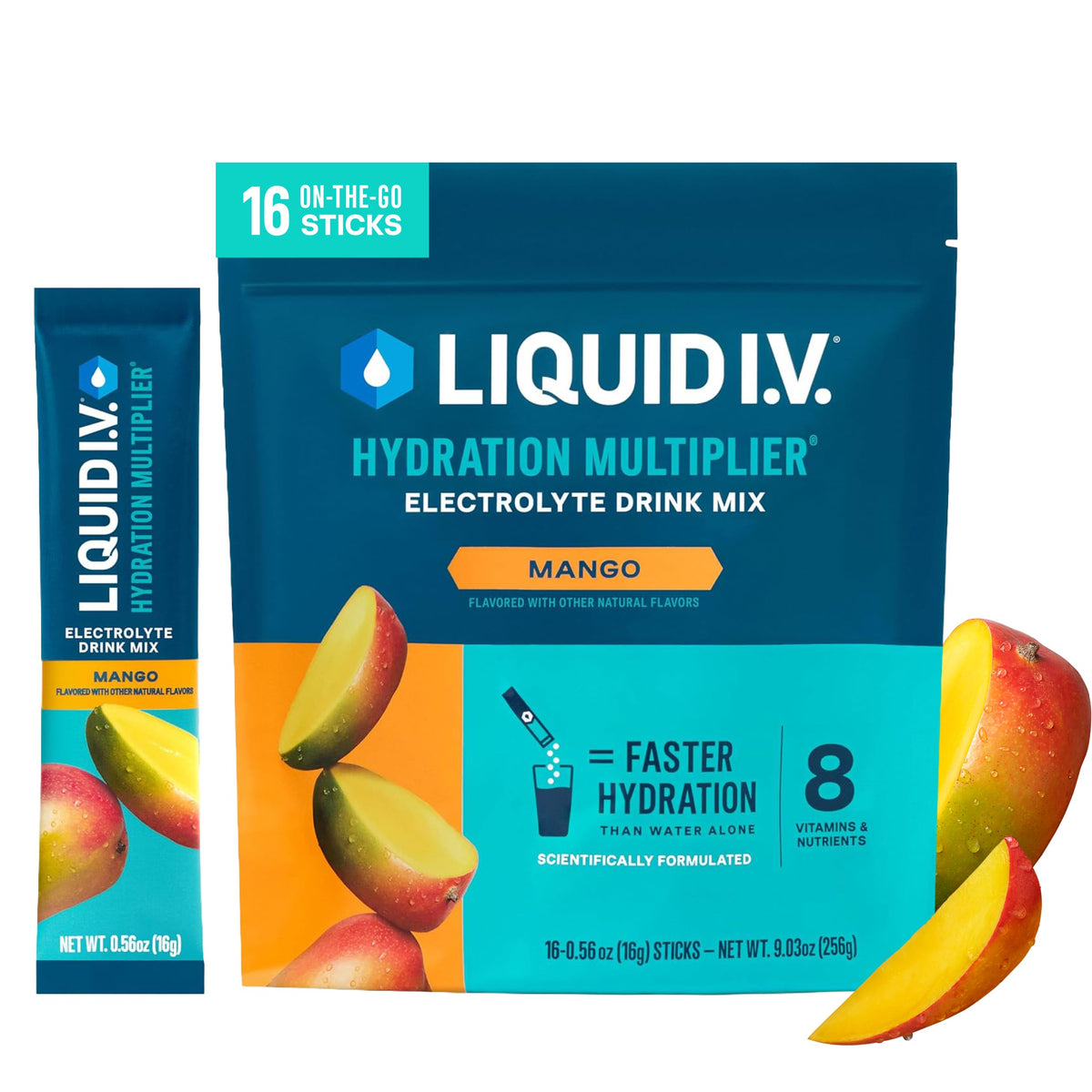 Liquid I.V. Electrolitos para la hidratación, Limón-Lima, 16 unidades