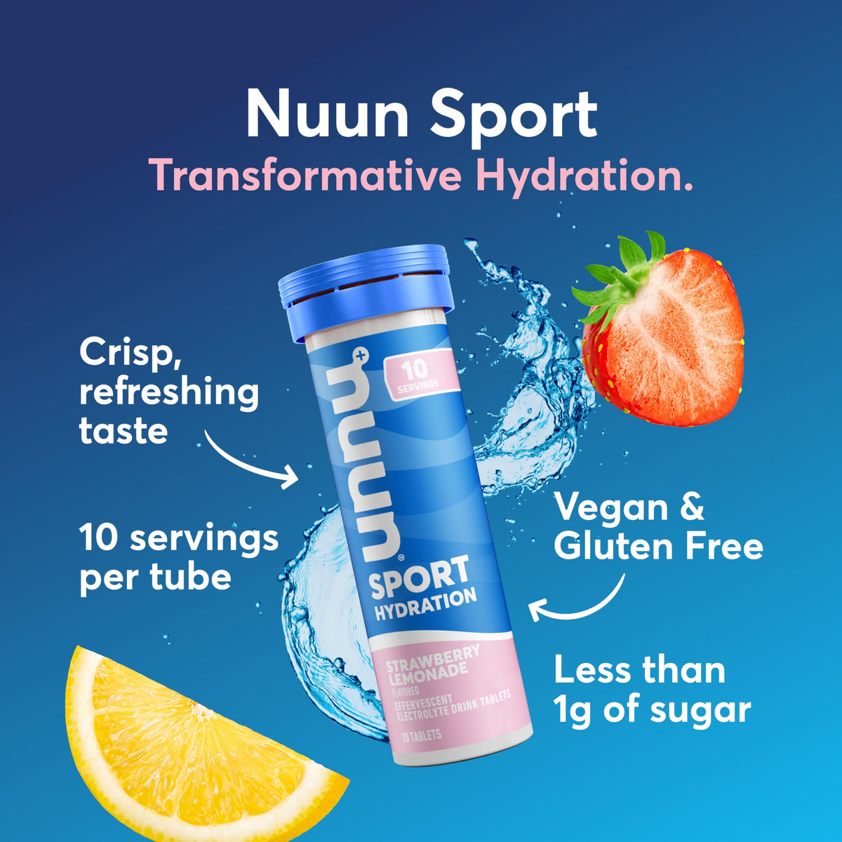 Nuun Sport Electrolyte Tablets Mixed Flavors, GF & Vegan, 4 Pack