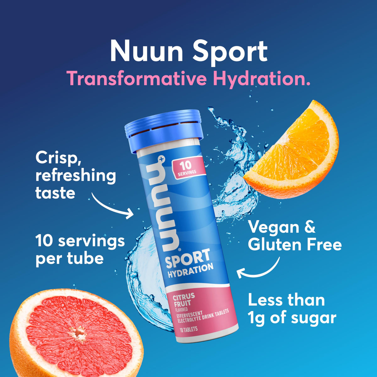 Nuun Sport Electrolyte Tablets Mixed Flavors, GF & Vegan, 4 Pack