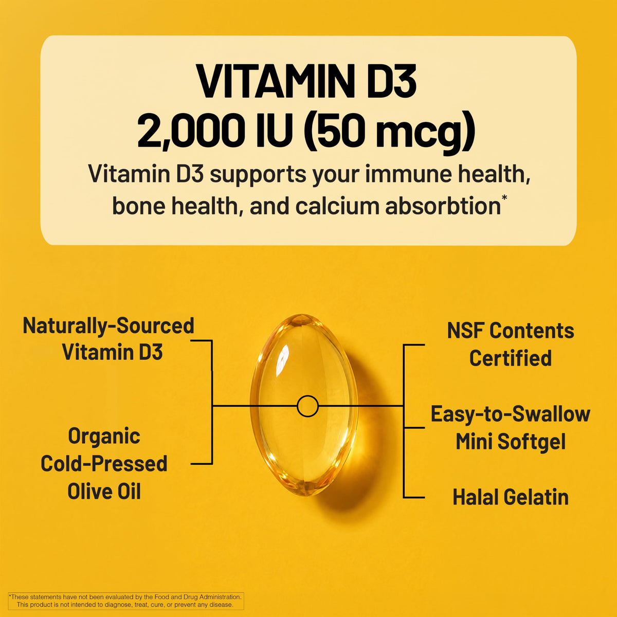 Suplemento NatureWise Vitamina D3 10000IU, Apoyo Inmune, 90 Mini Cápsulas Blandas