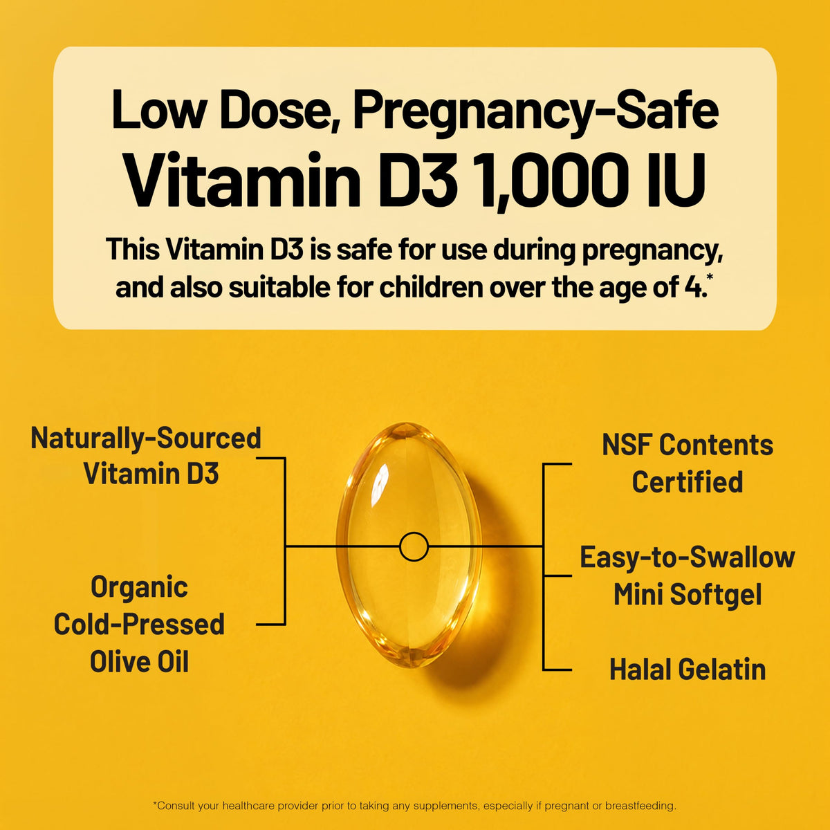 Suplemento NatureWise Vitamina D3 10000IU, Apoyo Inmune, 90 Mini Cápsulas Blandas