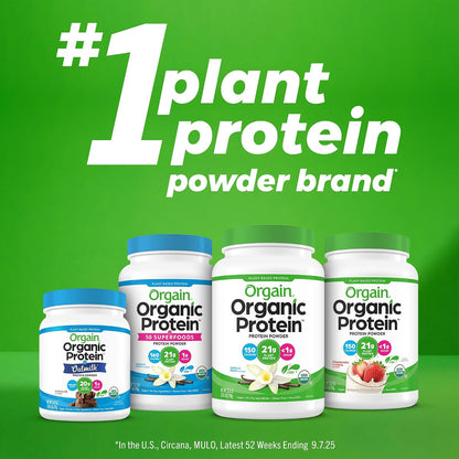 Orgain Organic Vegan 21g Protein Powder, Vanilla Bean, 2.03 lb