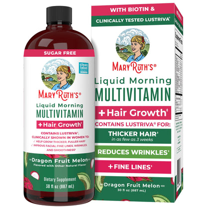 MARYRUTH'S Liquid Multivitamin + Hair Growth, Clinically Thicker Hair, 15oz
