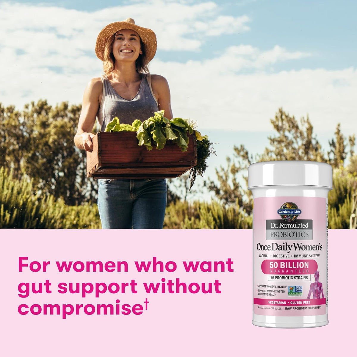 Garden of Life Dr. Formulated Probióticos Once Daily para Mujeres, 50 mil millones de UFC, 30 unidades