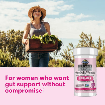 Garden of Life Dr. Formulated Probióticos Once Daily para Mujeres, 50 mil millones de UFC, 30 unidades