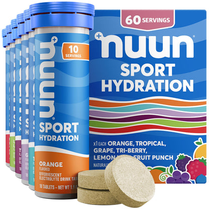 Nuun Sport Electrolyte Tablets Mixed Flavors, GF & Vegan, 4 Pack