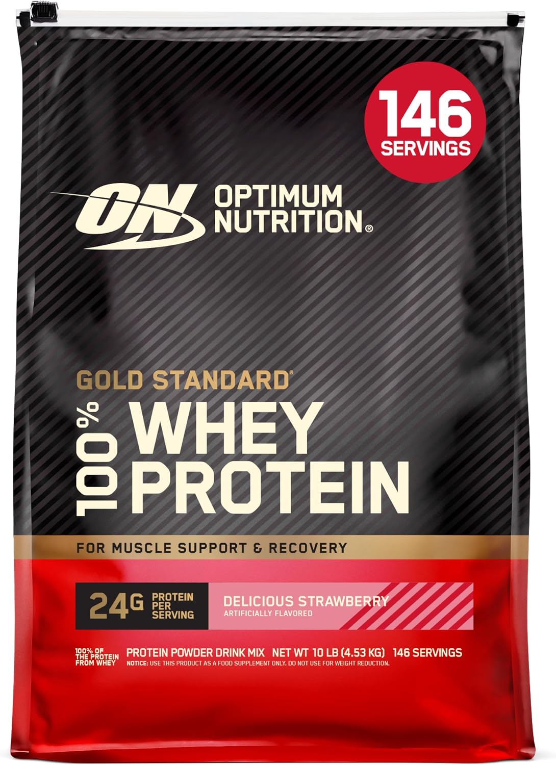 Optimum Nutrition Gold Standard Whey Protein Powder, Cookies & Cream, 2 LB