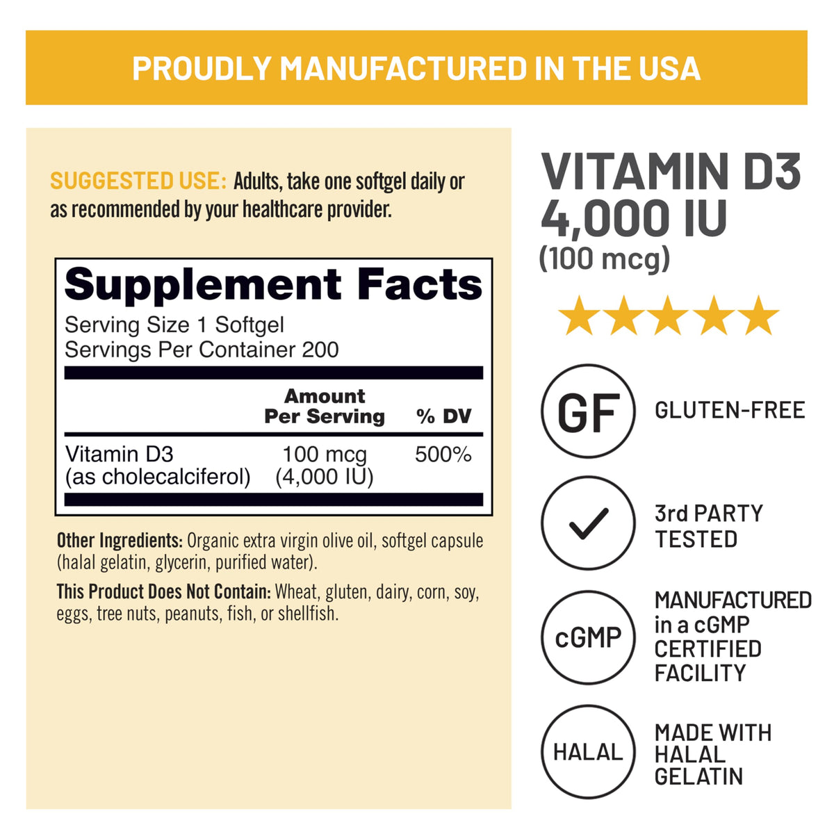 Suplemento NatureWise Vitamina D3 10000IU, Apoyo Inmune, 90 Mini Cápsulas Blandas