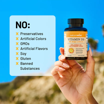 Suplemento NatureWise Vitamina D3 10000IU, Apoyo Inmune, 90 Mini Cápsulas Blandas