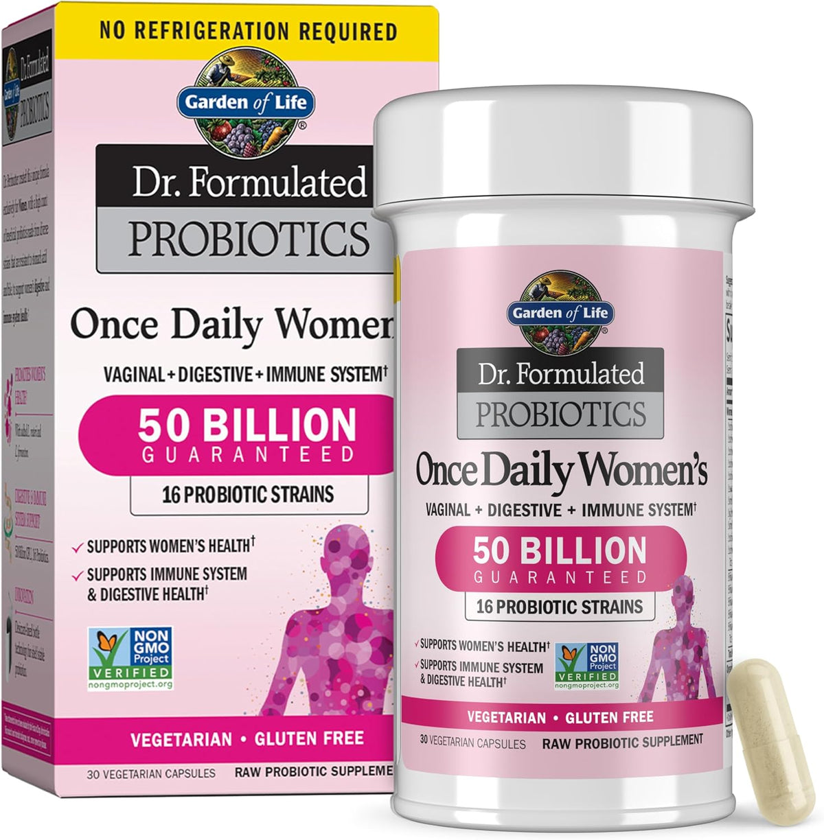 Garden of Life Dr. Formulated Probióticos Once Daily para Mujeres, 50 mil millones de UFC, 30 unidades