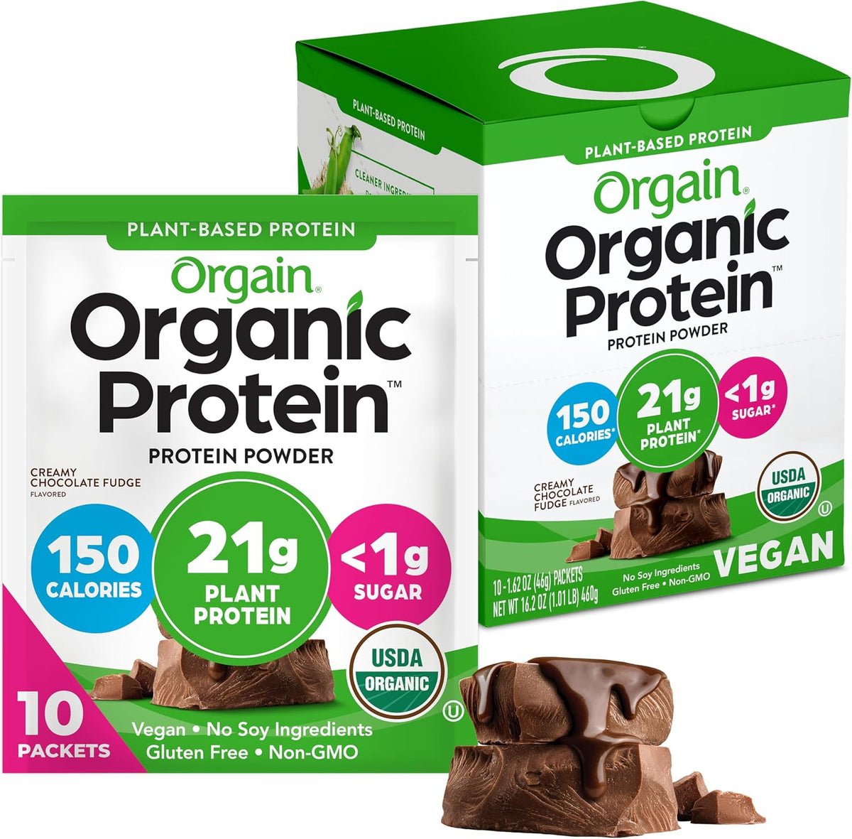 Orgain Organic Vegan 21g Protein Powder, Vanilla Bean, 2.03 lb