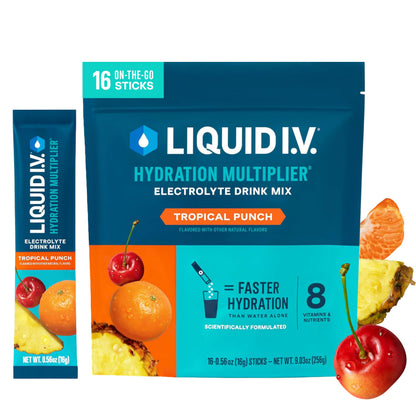 Liquid I.V. Electrolitos para la hidratación, Limón-Lima, 16 unidades