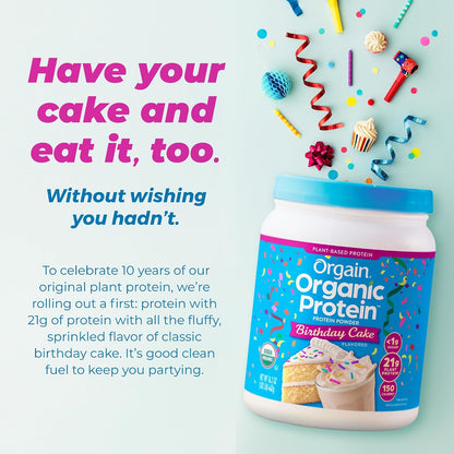 Orgain Organic Vegan 21g Protein Powder, Vanilla Bean, 2.03 lb