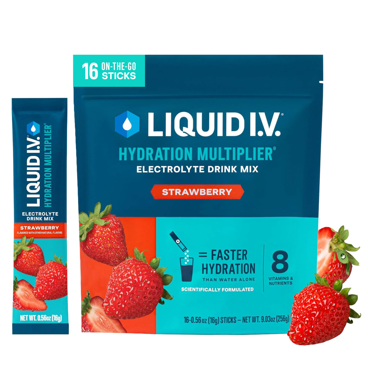 Liquid I.V. Electrolitos para la hidratación, Limón-Lima, 16 unidades