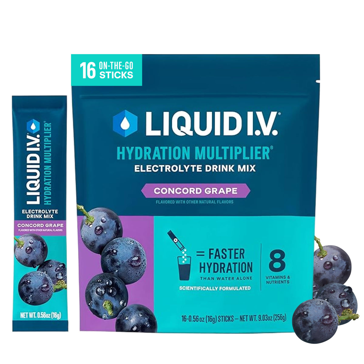 Liquid I.V. Electrolitos para la hidratación, Limón-Lima, 16 unidades