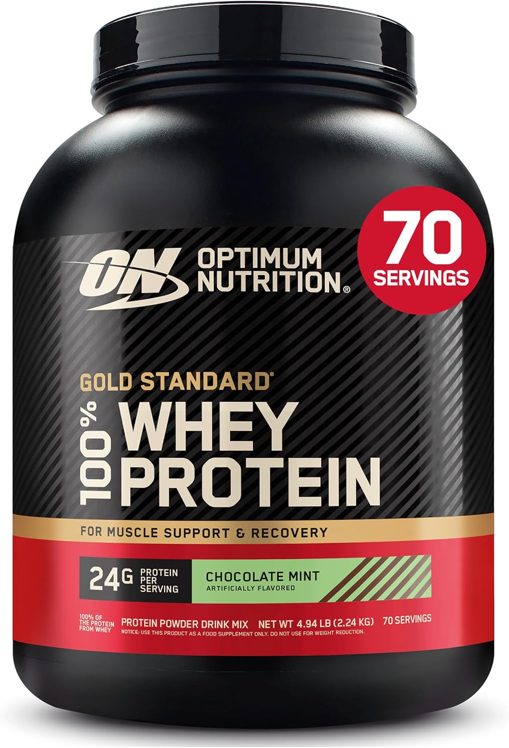 Optimum Nutrition Gold Standard Whey Protein Powder, Cookies & Cream, 2 LB