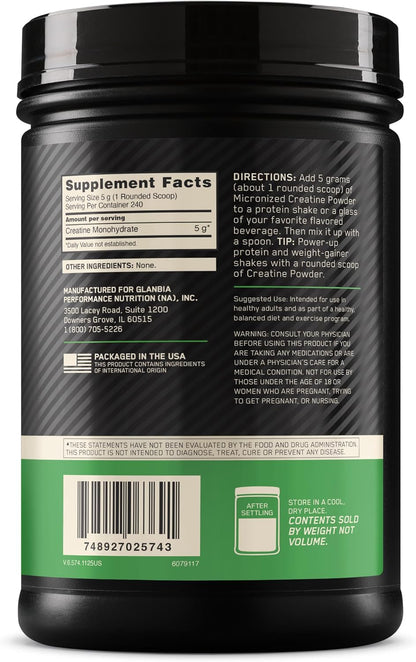 Optimum Nutrition Creatine Monohydrate Powder, Unflavored, 1.32 LB