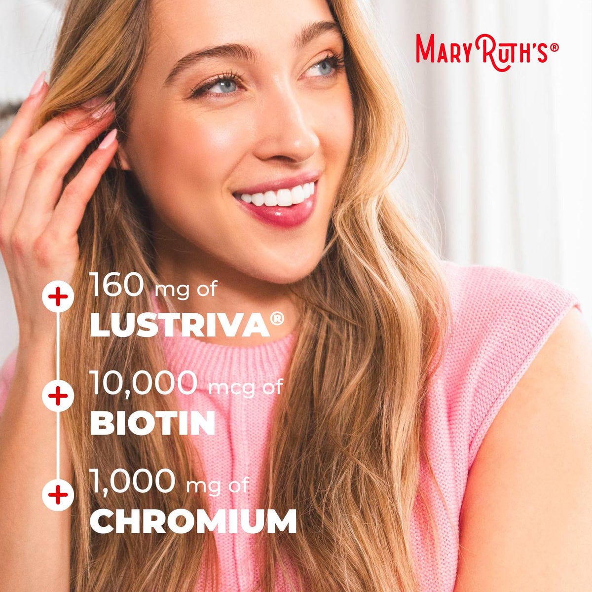 MARYRUTH'S Liquid Multivitamin + Hair Growth, Clinically Thicker Hair, 15oz