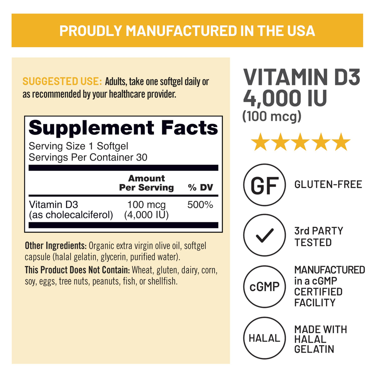 Suplemento NatureWise Vitamina D3 10000IU, Apoyo Inmune, 90 Mini Cápsulas Blandas
