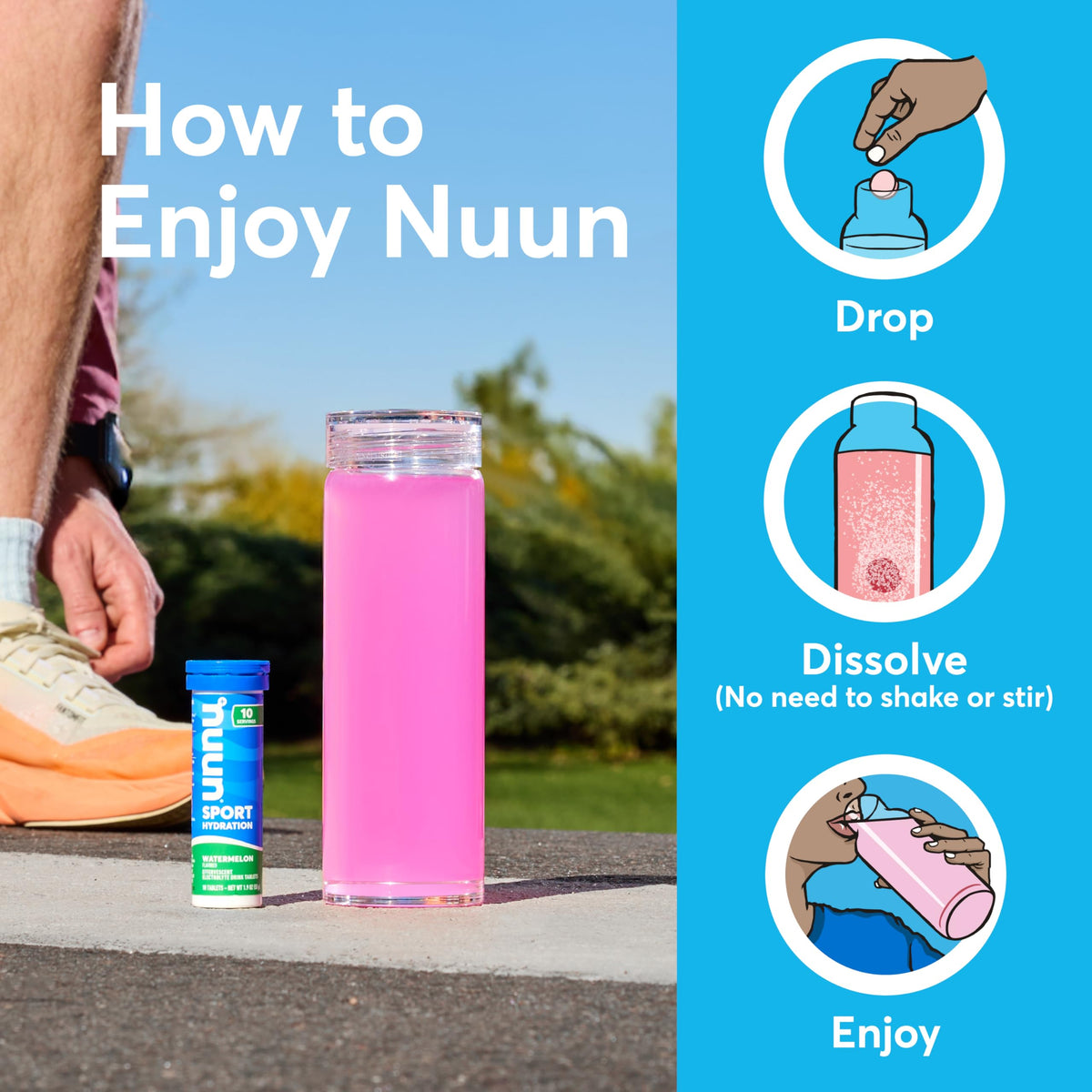 Nuun Sport Electrolyte Tablets Mixed Flavors, GF & Vegan, 4 Pack