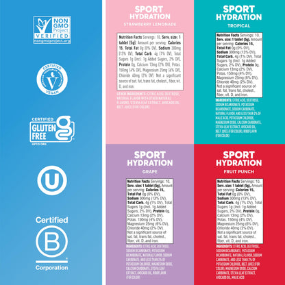 Nuun Sport Electrolyte Tablets Mixed Flavors, GF & Vegan, 4 Pack