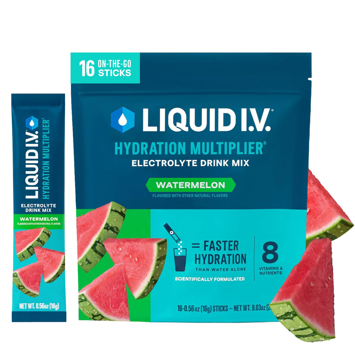 Liquid I.V. Electrolitos para la hidratación, Limón-Lima, 16 unidades