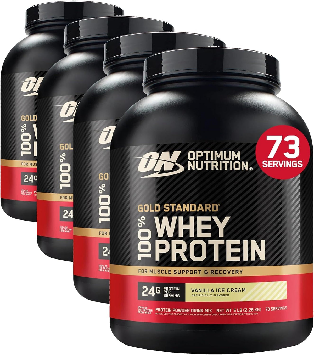 Optimum Nutrition Gold Standard Whey Protein Powder, Cookies & Cream, 2 LB