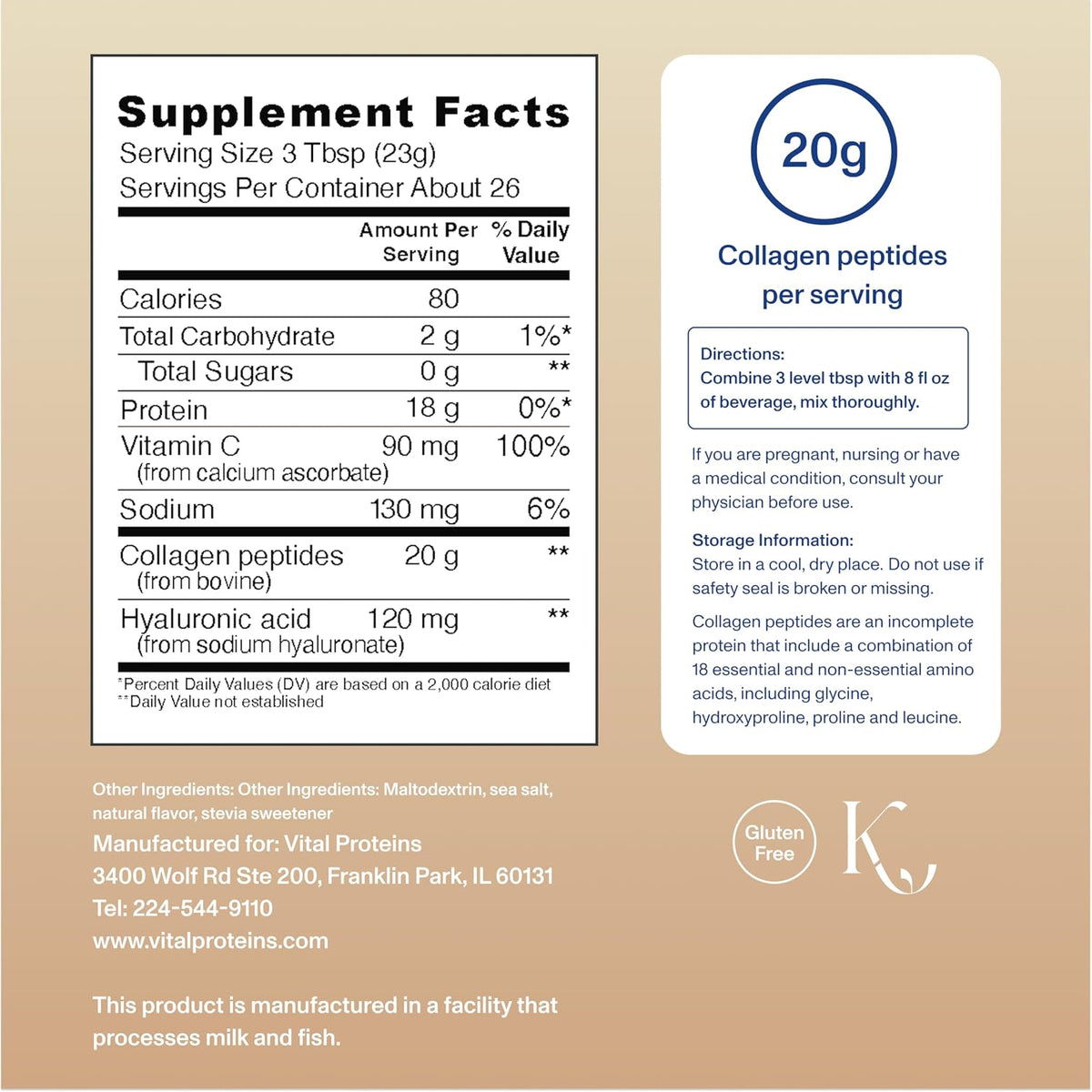 Vital Proteins Collagen Péptidos Avanzado, Fresa Limón, 10.5oz
