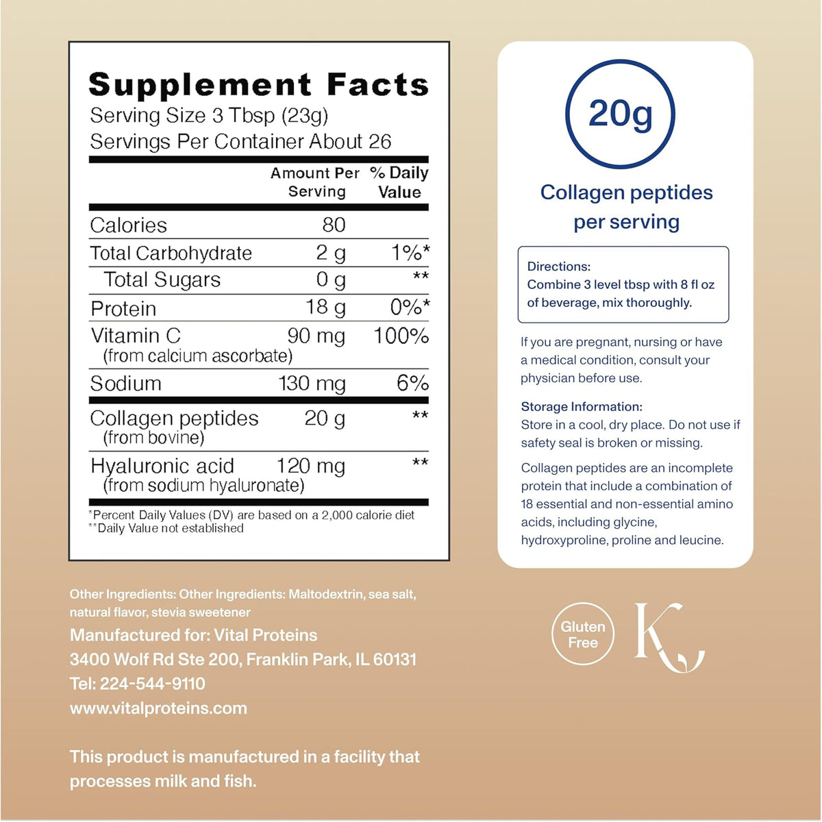 Vital Proteins Collagen Péptidos Avanzado, Fresa Limón, 10.5oz