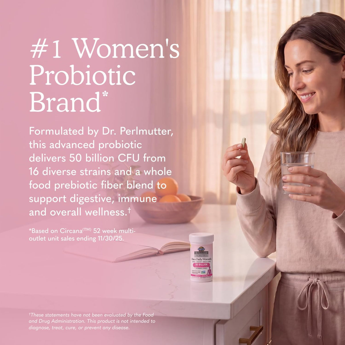 Garden of Life Dr. Formulated Probióticos Once Daily para Mujeres, 50 mil millones de UFC, 30 unidades