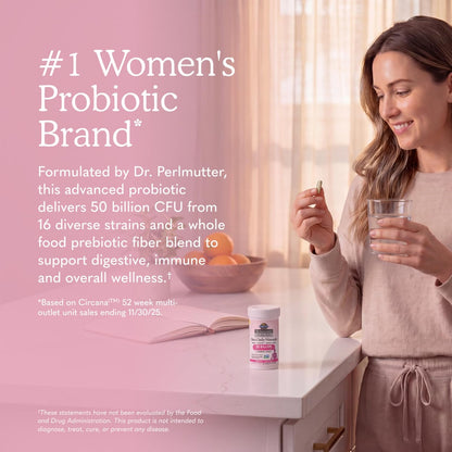 Garden of Life Dr. Formulated Probióticos Once Daily para Mujeres, 50 mil millones de UFC, 30 unidades