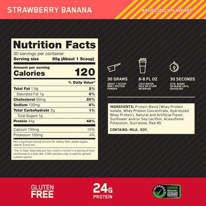 Optimum Nutrition Gold Standard Whey Protein Powder, Cookies & Cream, 2 LB