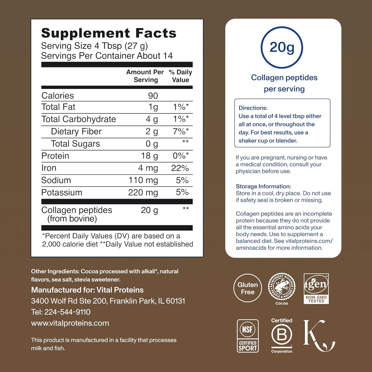 Vital Proteins Collagen Peptides en Polvo, Sin Sabor, 9.33 oz