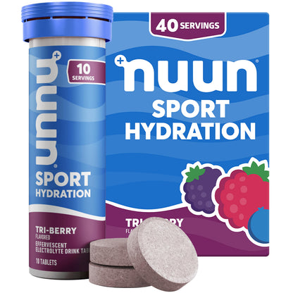Nuun Sport Electrolyte Tablets Mixed Flavors, GF & Vegan, 4 Pack
