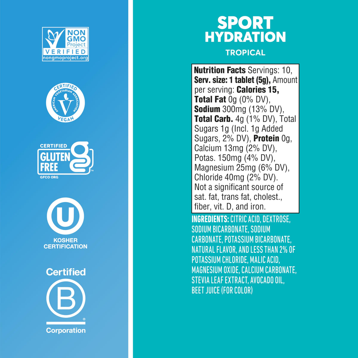 Nuun Sport Electrolyte Tablets Mixed Flavors, GF & Vegan, 4 Pack