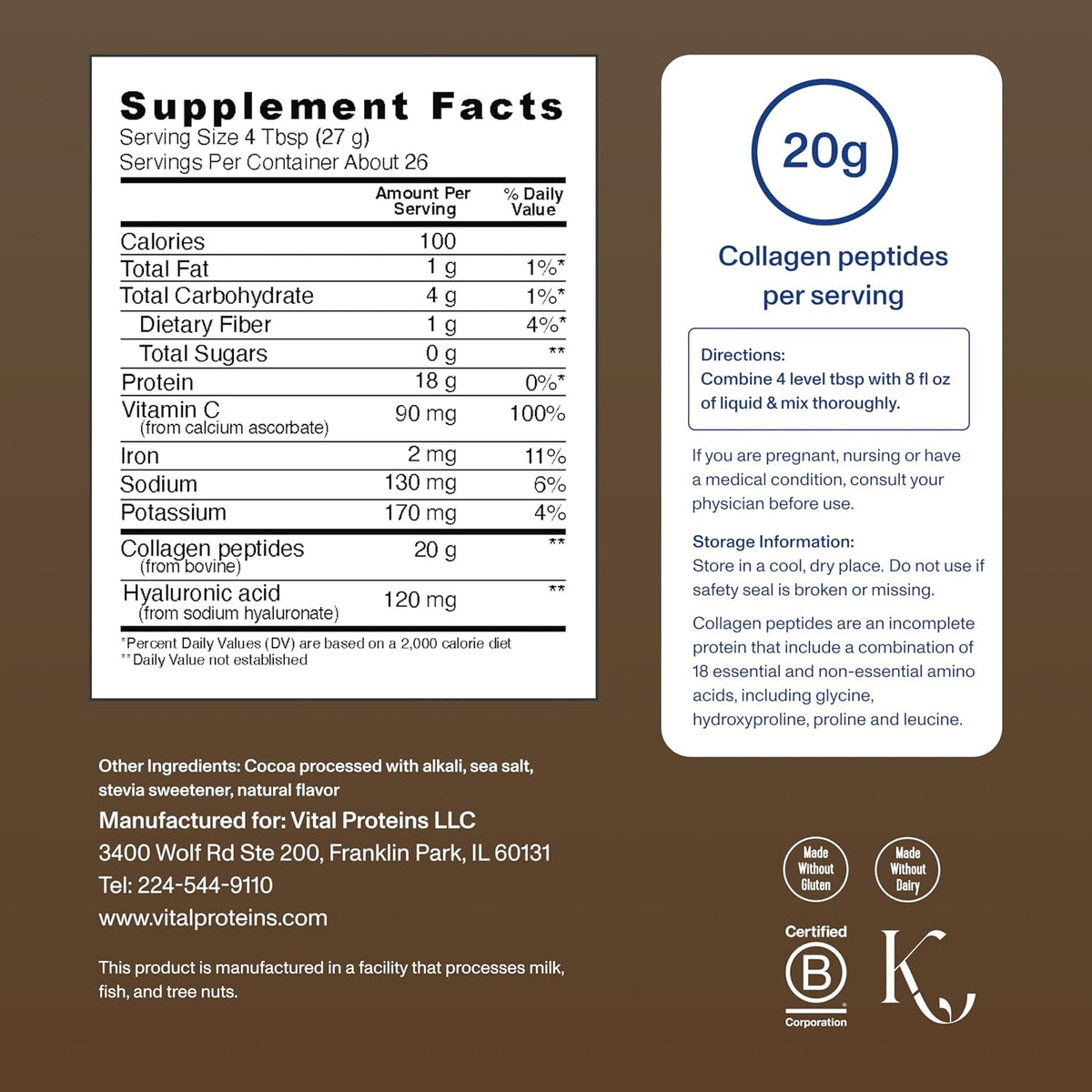Vital Proteins Collagen Péptidos Avanzado, Fresa Limón, 10.5oz