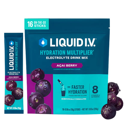 Liquid I.V. Electrolitos para la hidratación, Limón-Lima, 16 unidades