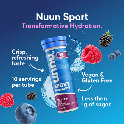 Nuun Sport Electrolyte Tablets Mixed Flavors, GF & Vegan, 4 Pack