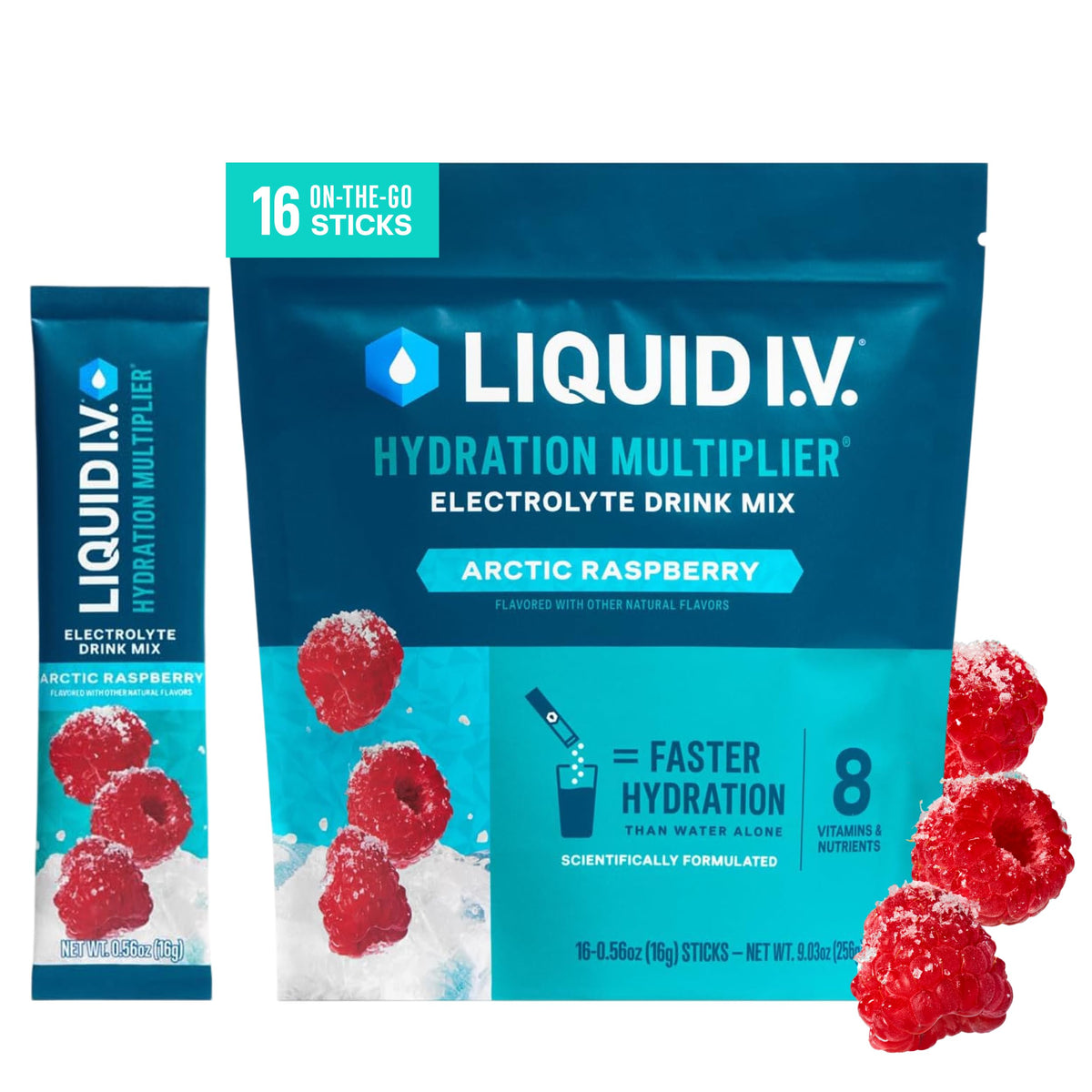 Liquid I.V. Electrolitos para la hidratación, Limón-Lima, 16 unidades