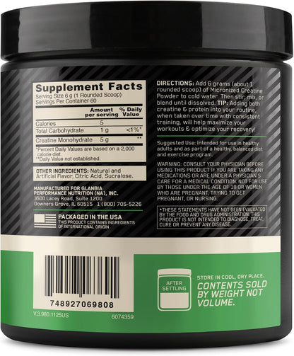 Optimum Nutrition Creatine Monohydrate Powder, Unflavored, 1.32 LB