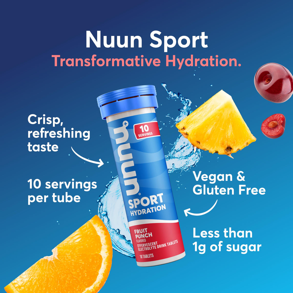 Nuun Sport Electrolyte Tablets Mixed Flavors, GF & Vegan, 4 Pack